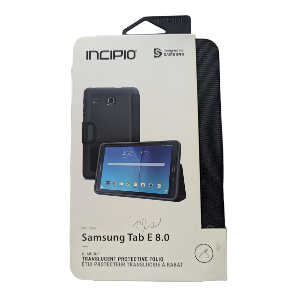 F2. Incipio Clarion Translucent Folio Case For Samsung Tab E 8.0 Black